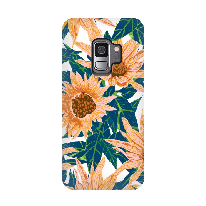 Galaxy S9 StrongFit Blush Sunflowers by Uma Prabhakar Gokhale