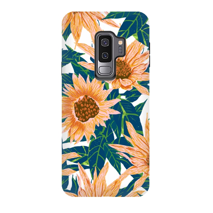Galaxy S9 plus StrongFit Blush Sunflowers by Uma Prabhakar Gokhale