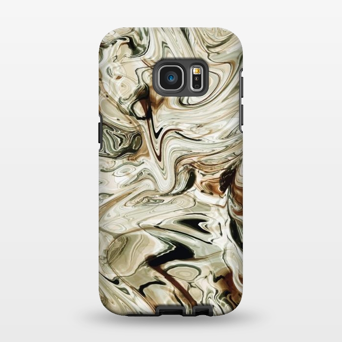 Galaxy S7 EDGE StrongFit Brown Marble by Creativeaxle