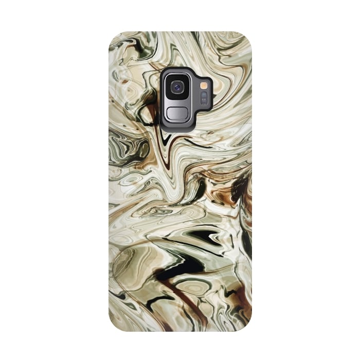 Galaxy S9 StrongFit Brown Marble by Creativeaxle