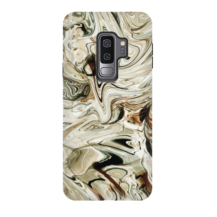 Galaxy S9 plus StrongFit Brown Marble by Creativeaxle