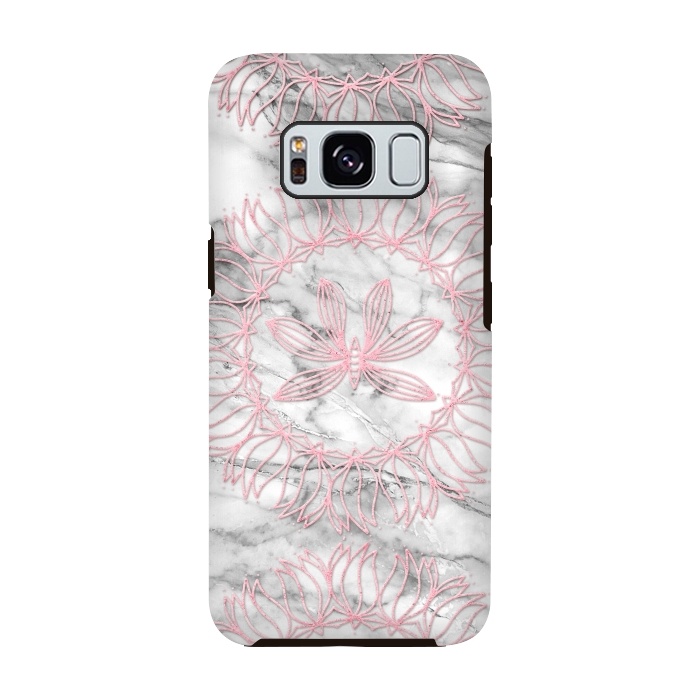 Galaxy S8 StrongFit Pink Glitter Mandala on Marble by  Utart