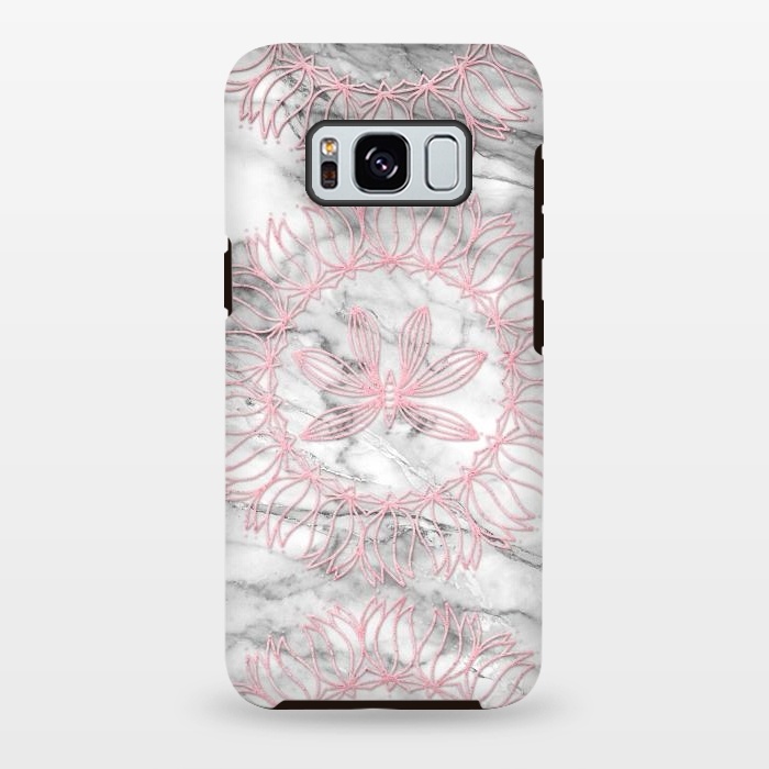 Galaxy S8 plus StrongFit Pink Glitter Mandala on Marble by  Utart