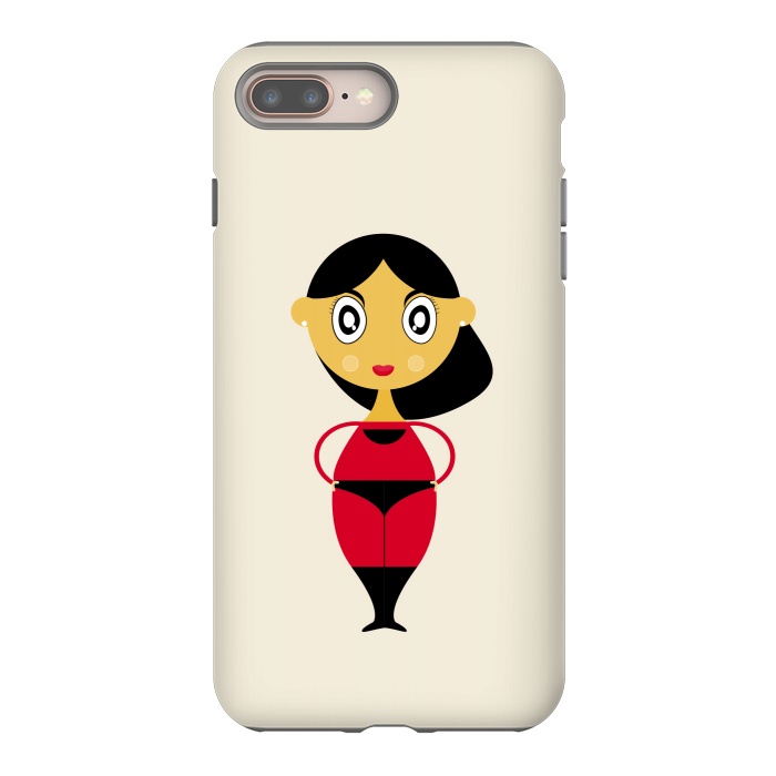 iPhone 7 plus StrongFit stylish woman red dress by TMSarts