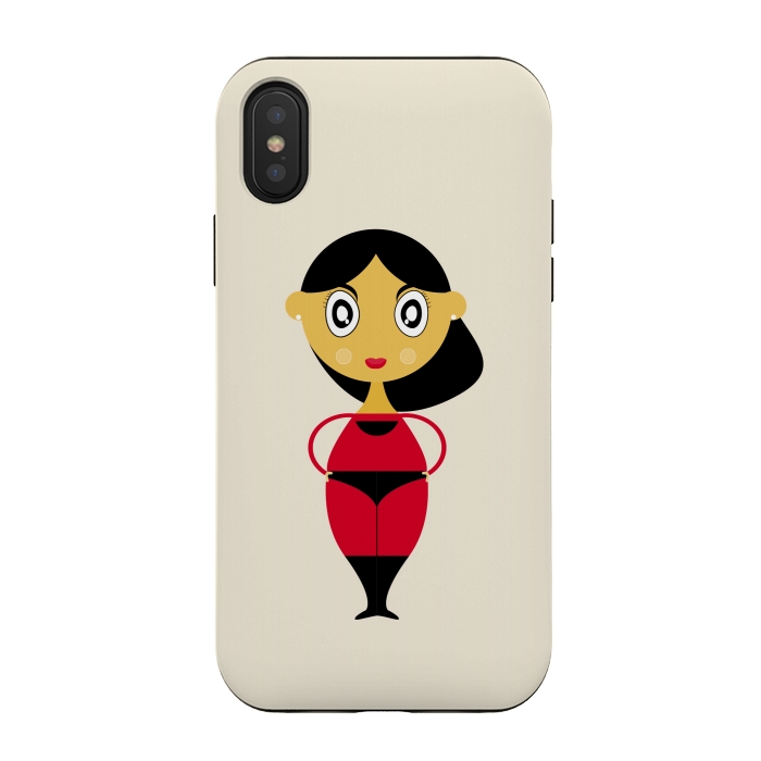 iPhone Xs / X StrongFit stylish woman red dress by TMSarts
