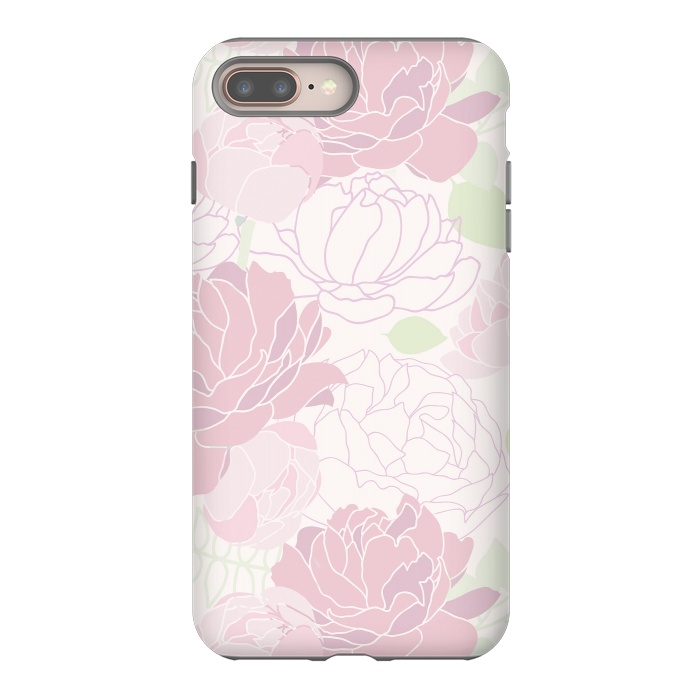 iPhone 7 plus StrongFit Abstract Pink Peony Pattern by  Utart