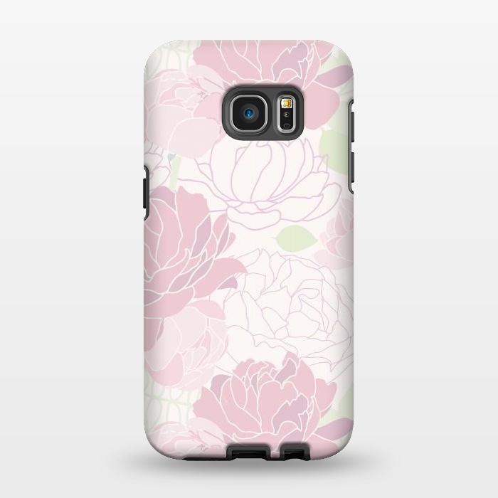 Galaxy S7 EDGE StrongFit Abstract Pink Peony Pattern by  Utart