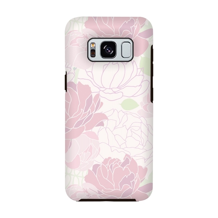 Galaxy S8 StrongFit Abstract Pink Peony Pattern by  Utart