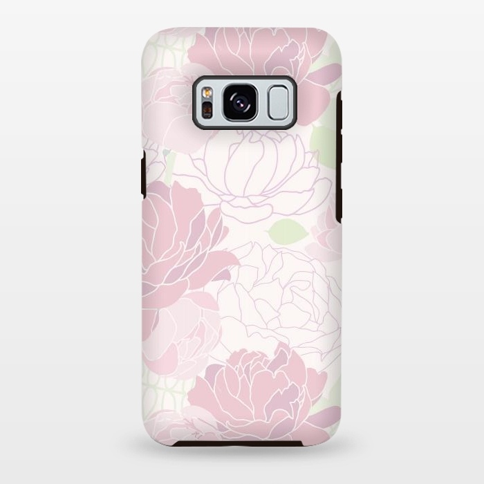Galaxy S8 plus StrongFit Abstract Pink Peony Pattern by  Utart