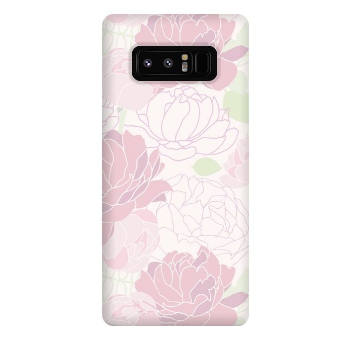 Galaxy Note 8 StrongFit Abstract Pink Peony Pattern by  Utart