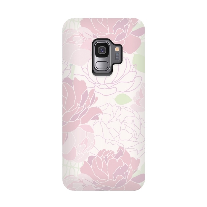 Galaxy S9 StrongFit Abstract Pink Peony Pattern by  Utart