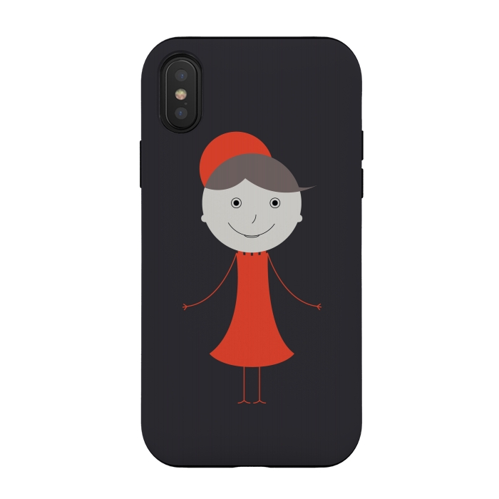 iPhone Xs / X StrongFit happy girl cartoon by TMSarts