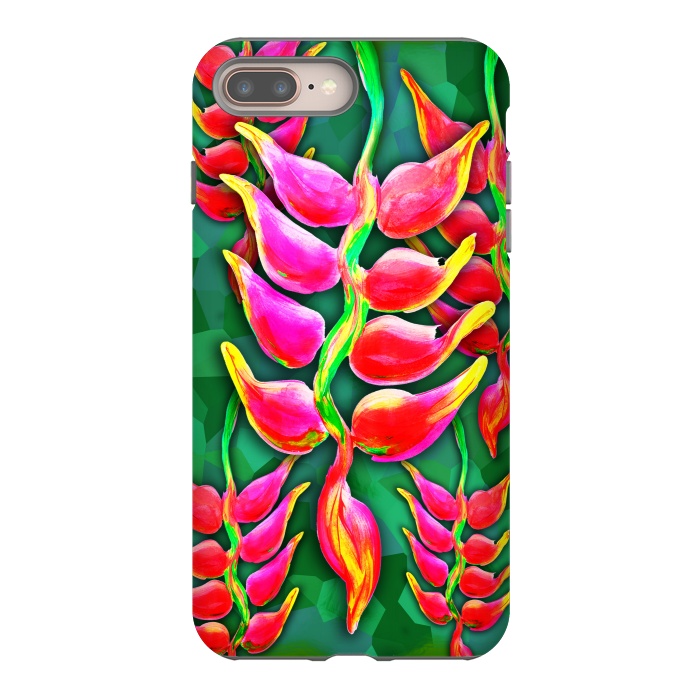 iPhone 7 plus StrongFit Exotic Flowers Heliconia Pendula Bright Red  by BluedarkArt