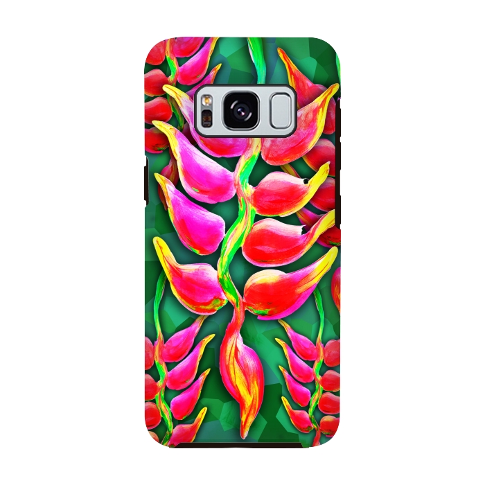 Galaxy S8 StrongFit Exotic Flowers Heliconia Pendula Bright Red  by BluedarkArt