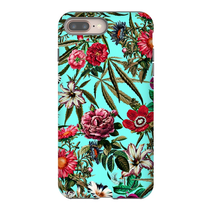 iPhone 7 plus StrongFit Marijuana and Floral Pattern II by Burcu Korkmazyurek