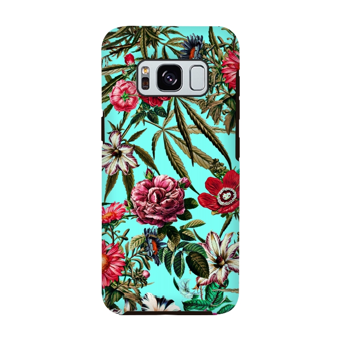 Galaxy S8 StrongFit Marijuana and Floral Pattern II by Burcu Korkmazyurek