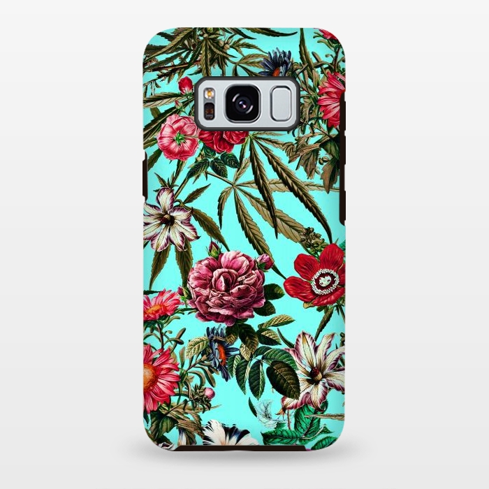 Galaxy S8 plus StrongFit Marijuana and Floral Pattern II by Burcu Korkmazyurek