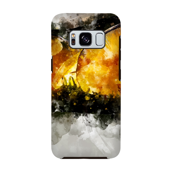 Galaxy S8 StrongFit Forest Yellow Mushroom by Creativeaxle