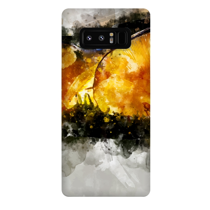 Galaxy Note 8 StrongFit Forest Yellow Mushroom by Creativeaxle