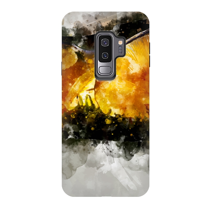 Galaxy S9 plus StrongFit Forest Yellow Mushroom by Creativeaxle
