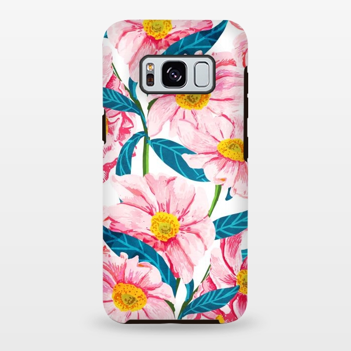 Galaxy S8 plus StrongFit Pink Floral V2 by Uma Prabhakar Gokhale