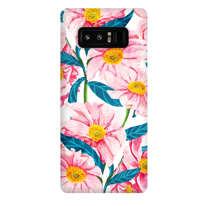 Galaxy Note 8 StrongFit Pink Floral V2 by Uma Prabhakar Gokhale