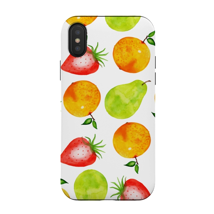 iPhone Xs / X StrongFit Watercolor Summer Fruits by Bledi