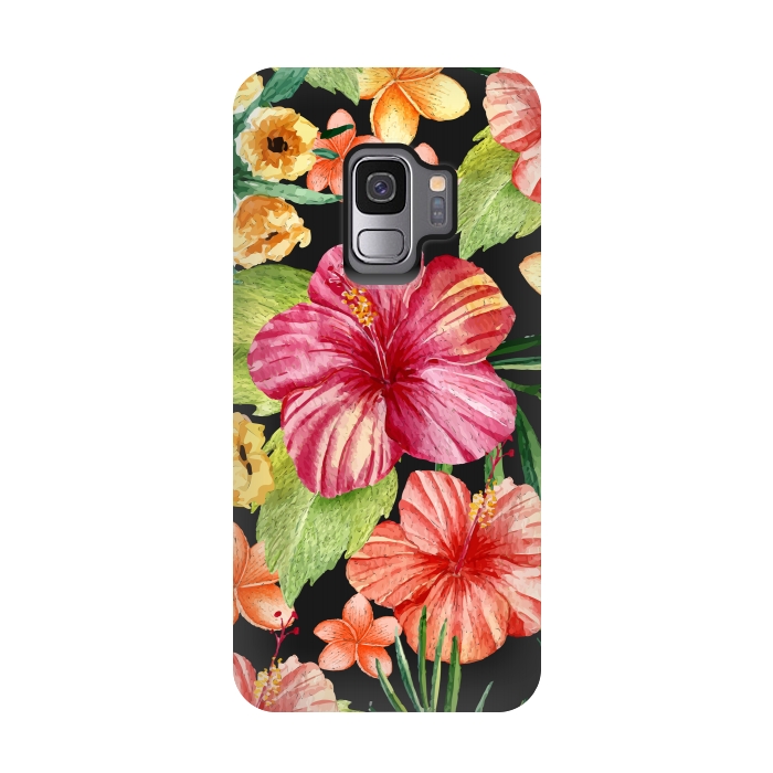 Galaxy S9 StrongFit Watercolor summer flowers 11 by Bledi
