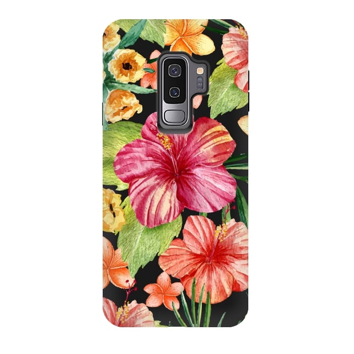 Galaxy S9 plus StrongFit Watercolor summer flowers 11 by Bledi
