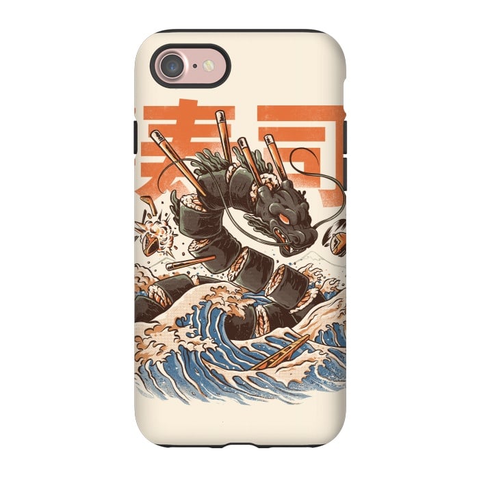 iPhone 7 StrongFit Great Sushi Dragon  por Ilustrata