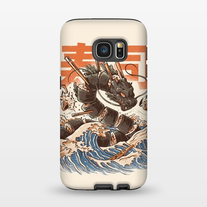Galaxy S7 StrongFit Great Sushi Dragon  by Ilustrata