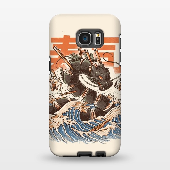 Galaxy S7 EDGE StrongFit Great Sushi Dragon  by Ilustrata