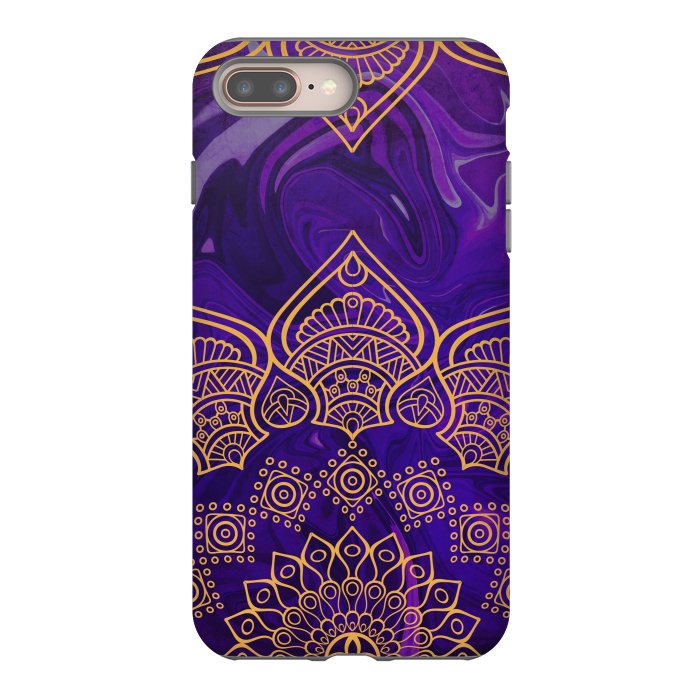 iPhone 7 plus StrongFit Mandala in Purple Marble by Rossy Villarreal
