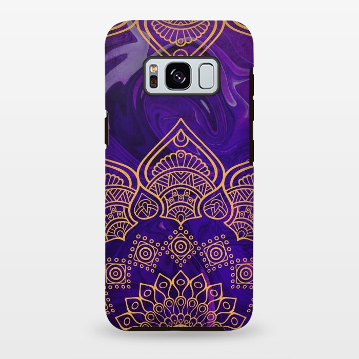 Galaxy S8 plus StrongFit Mandala in Purple Marble by Rossy Villarreal