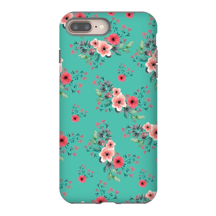 iPhone 7 plus StrongFit Flowers in Aquamarine by Rossy Villarreal