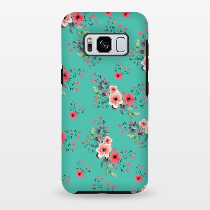 Galaxy S8 plus StrongFit Flowers in Aquamarine by Rossy Villarreal