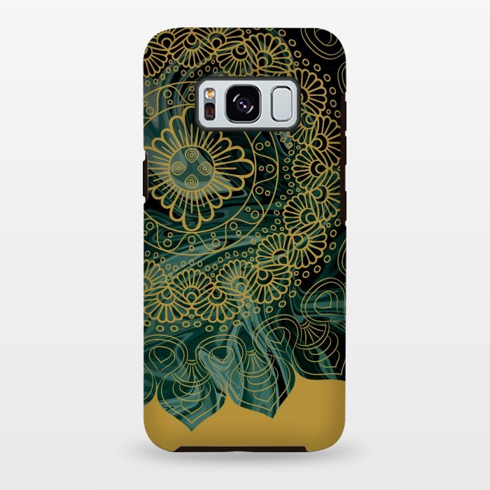 Galaxy S8 plus StrongFit Mandala in Green Marble by Rossy Villarreal