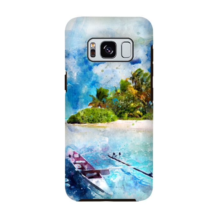Galaxy S8 StrongFit Boat at Island by Creativeaxle