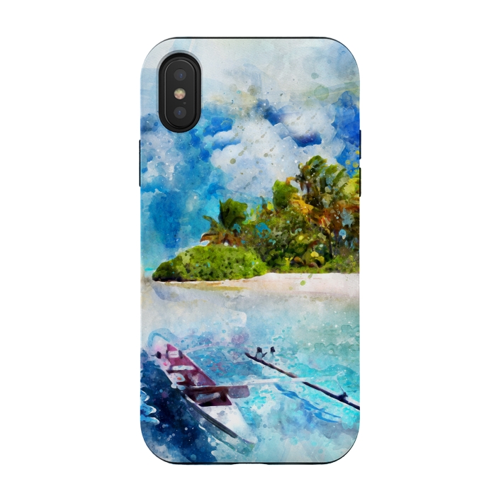 iPhone Xs / X StrongFit Boat at Island by Creativeaxle