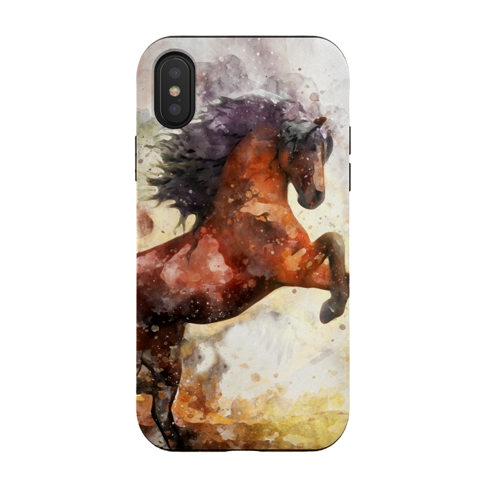 iPhone Xs / X StrongFit Excited Horse by Creativeaxle