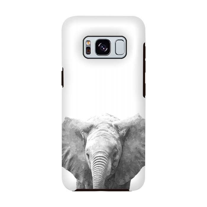Galaxy S8 StrongFit Black and White Baby Elephant  by Alemi