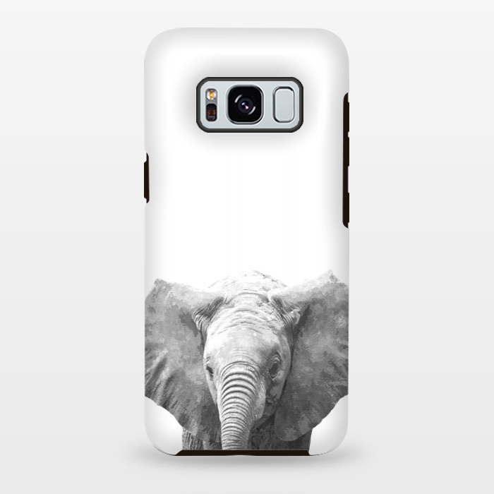 Galaxy S8 plus StrongFit Black and White Baby Elephant  by Alemi