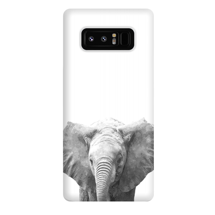 Galaxy Note 8 StrongFit Black and White Baby Elephant  by Alemi