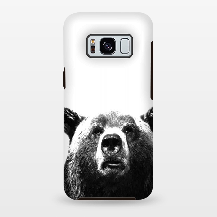 Galaxy S8 plus StrongFit Black and White Bear by Alemi
