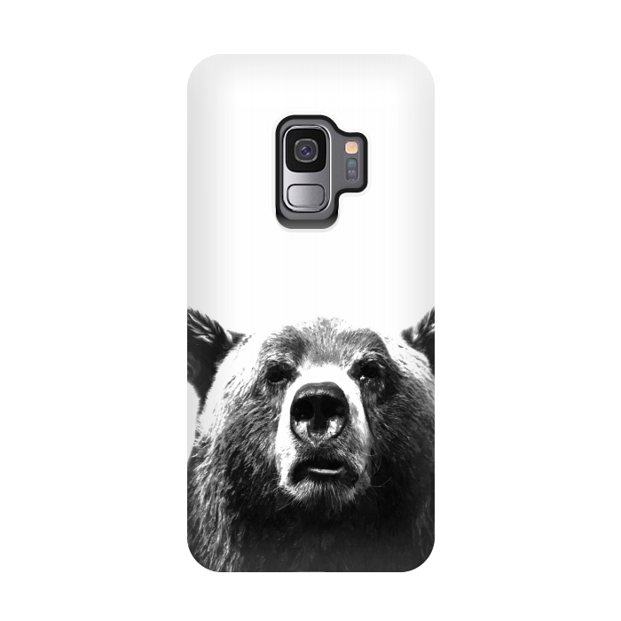 Galaxy S9 StrongFit Black and White Bear by Alemi