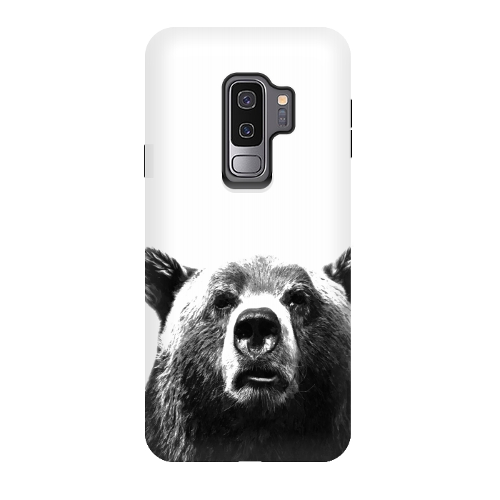 Galaxy S9 plus StrongFit Black and White Bear by Alemi