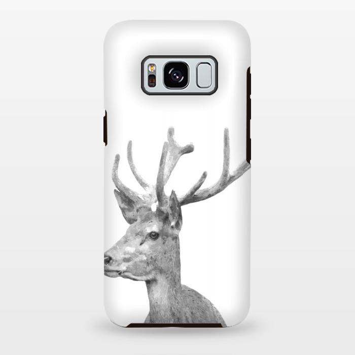 Galaxy S8 plus StrongFit Black and White Deer by Alemi
