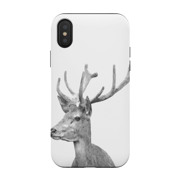 iPhone Xs / X StrongFit Black and White Deer by Alemi