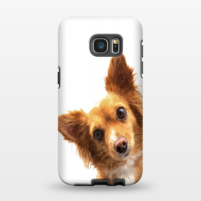 Galaxy S7 EDGE StrongFit Curios Dog Portrait by Alemi