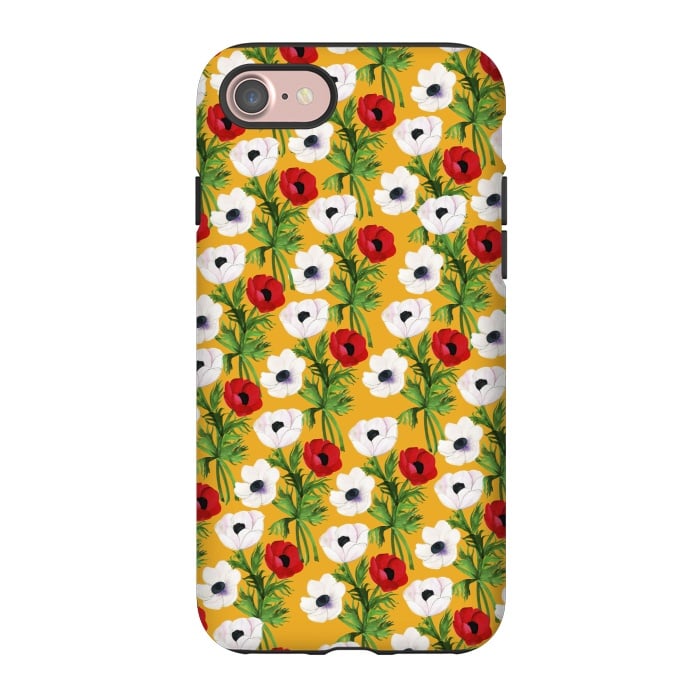 iPhone 7 StrongFit Yellow Flowers Rain by Rossy Villarreal